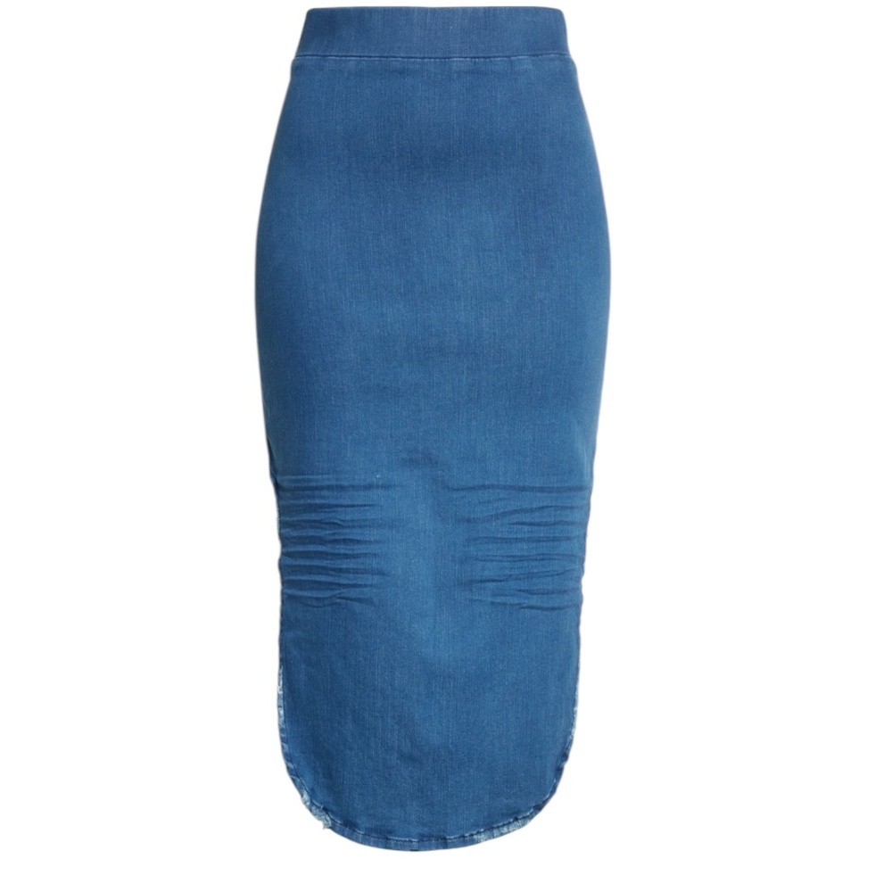 Frank & Eileen Donegal Denim Skirt Size 6 Pull on Slits Western Cowgirl USA Made - Picture 2 of 16